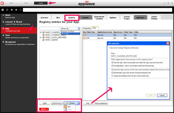 Registry entries for your App.png
