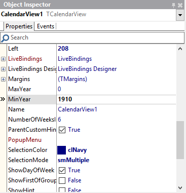 Configure years to select from
