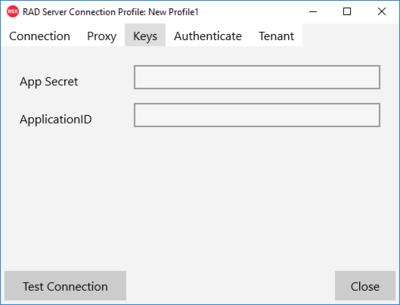 RAD Server Connection profile keys.png