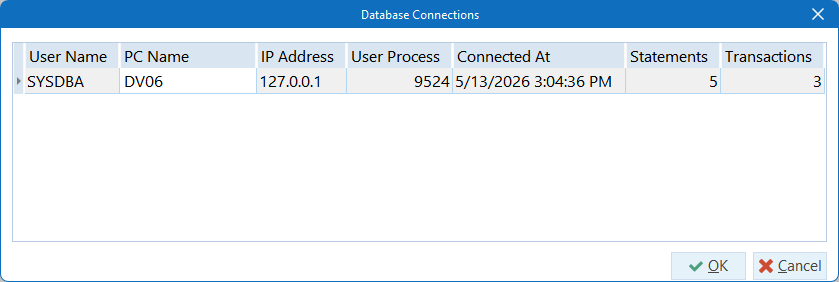Database Connections Dialog