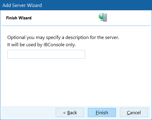 Finish Wizard dialog