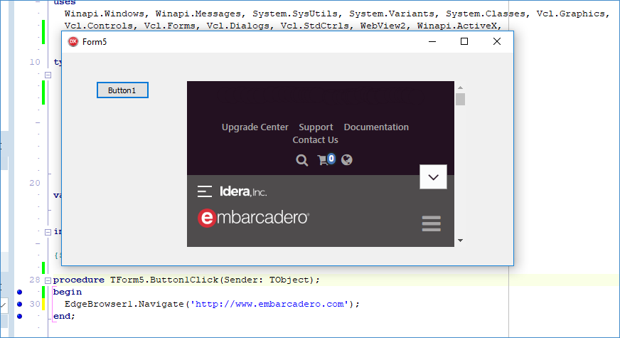 Using TEdgeBrowser Component and Changes to the TWebBrowser Component ...