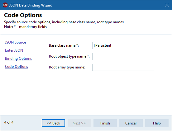 JSON Data Binding Wizard Code Options.png