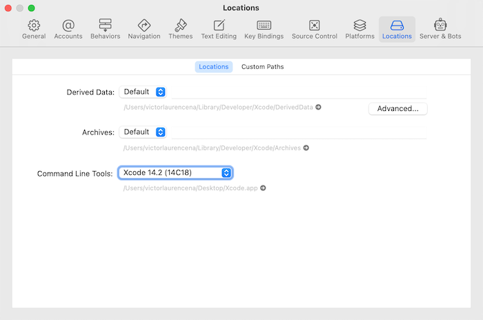 Xcode Locations window command line version.png