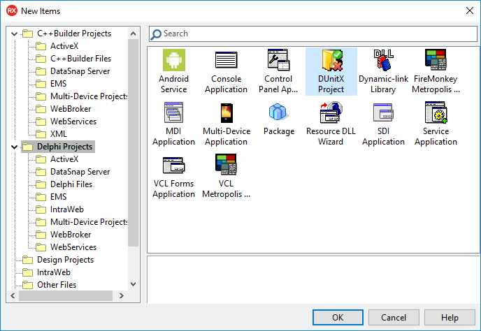 Datei:To create DUnitX.png