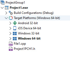 Knoten "Zielplattformen" - C++