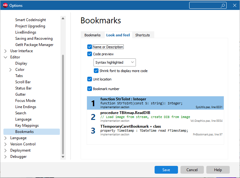 Bookmarks LookandFeeltab.png