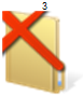 Strikethrough folder is moved