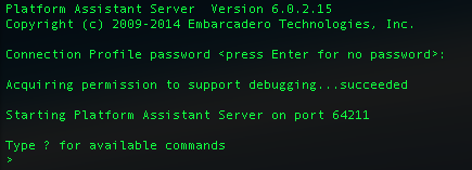 Message d'identification PAServer