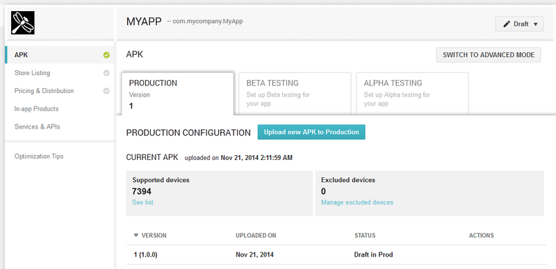 Fichier:GooglePlayDeveloperConsoleUploadedApk.png