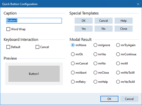 Configuration Bouton rapide