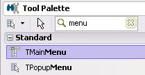 Die Komponenten MainMenu und PopupMenu