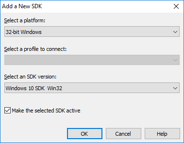 Make selected SDK active